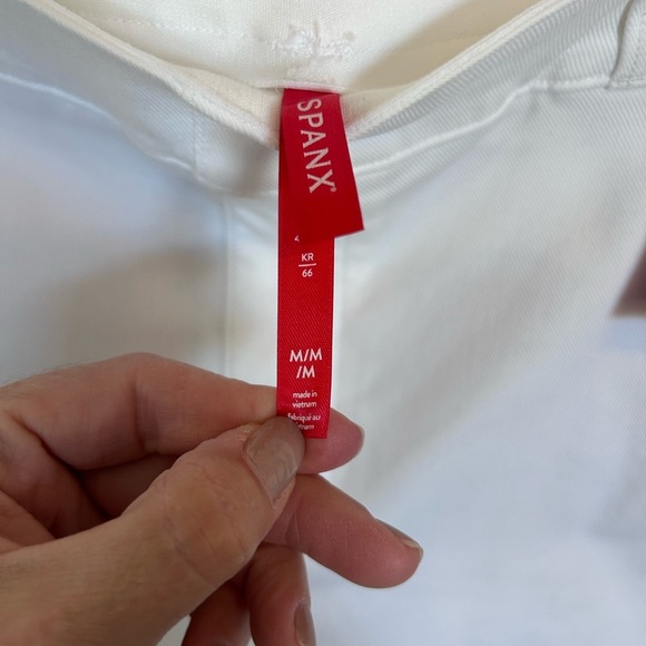 SPANX Women's White Spanx Twill Cropped Wide Leg Pant Size Medium - Picture 8 of 9